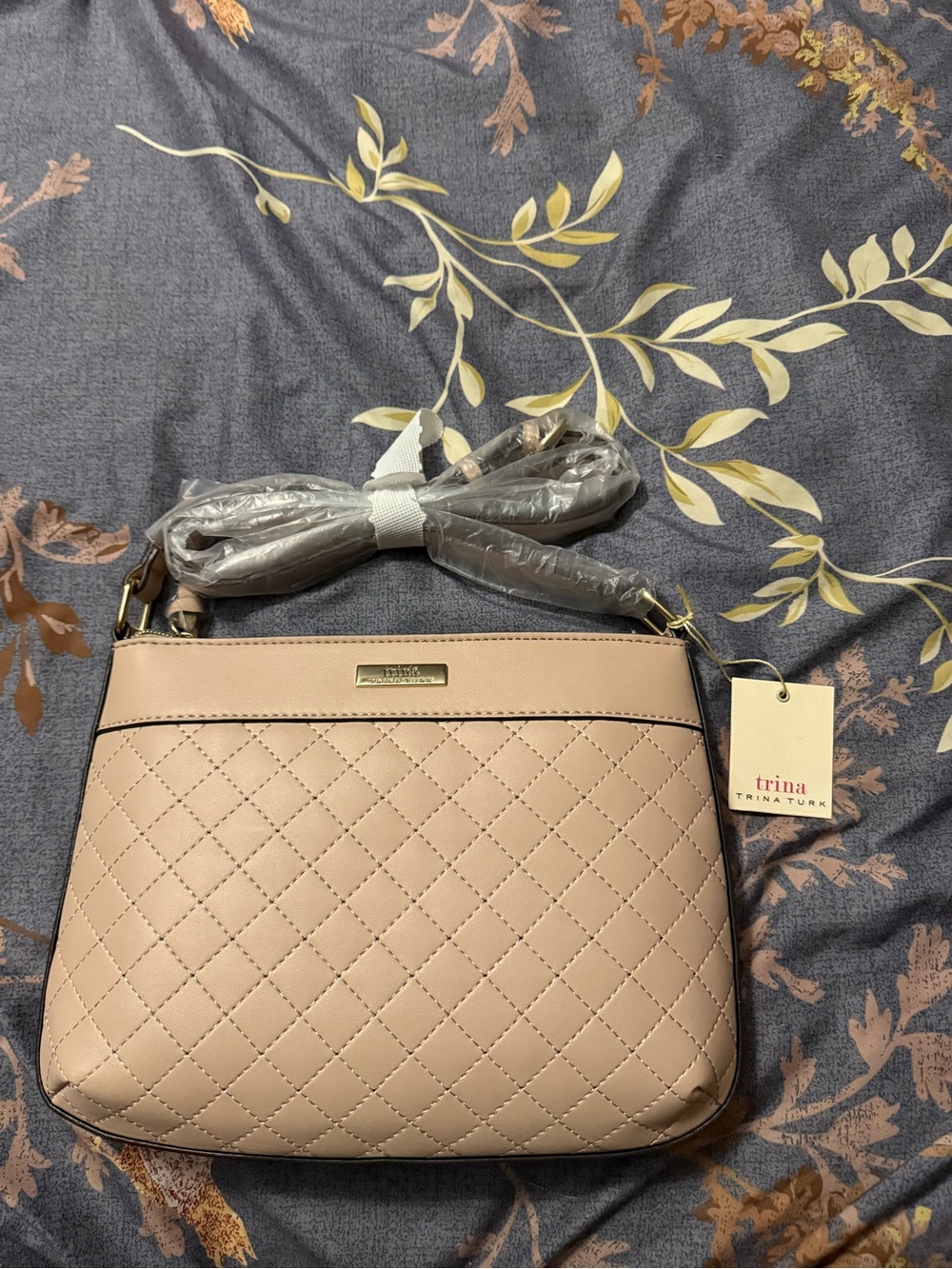 Trina Turk Quilted Crossbody Bag in Blush